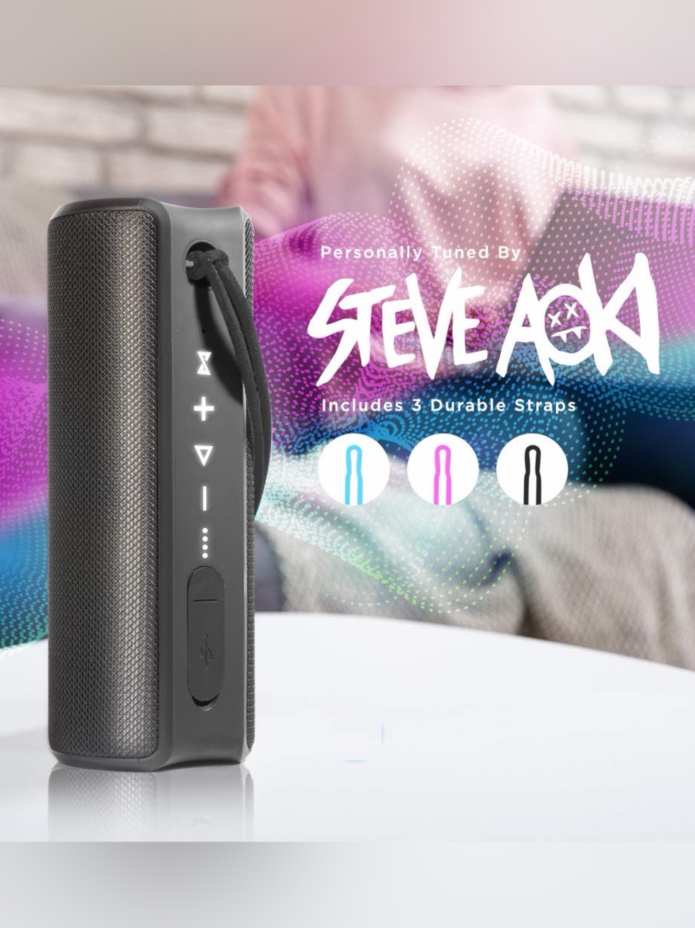 Steve Aoki Future 360 Portable LED Bluetooth Speaker - Black